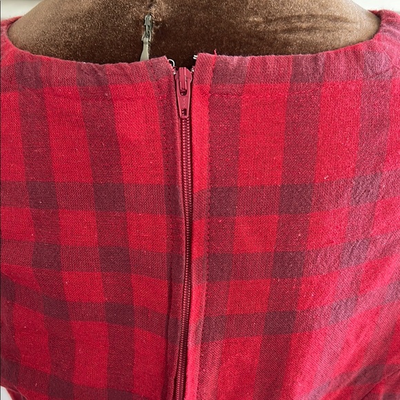 Mata Traders Red Plaid Cap Sleeve Dress M - Picture 4 of 6
